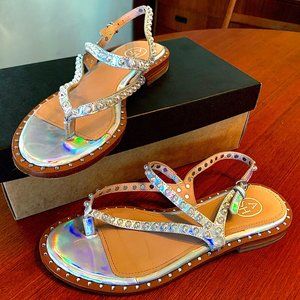 ASH Holographic Beaded Sandals 38